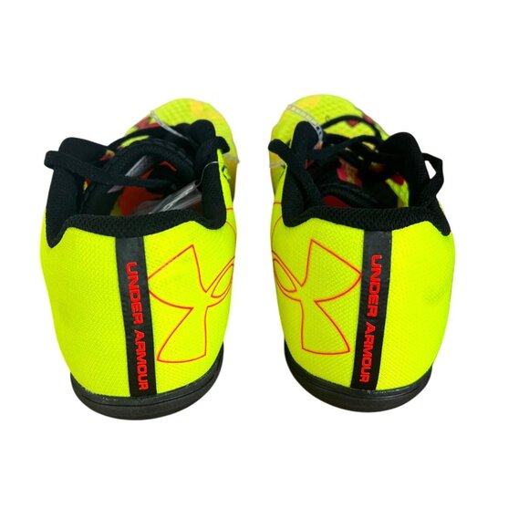 Under Armour Unixes Sprint Spikes Shoes Neon Yellow/Red Size Mens 11.5/Womens 13 - Picture 2 of 13